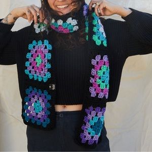 Purple Granny Square scarf